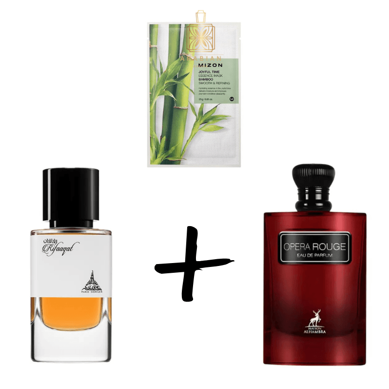 Rifaaqat + Opera Rouge + Mizon Mask