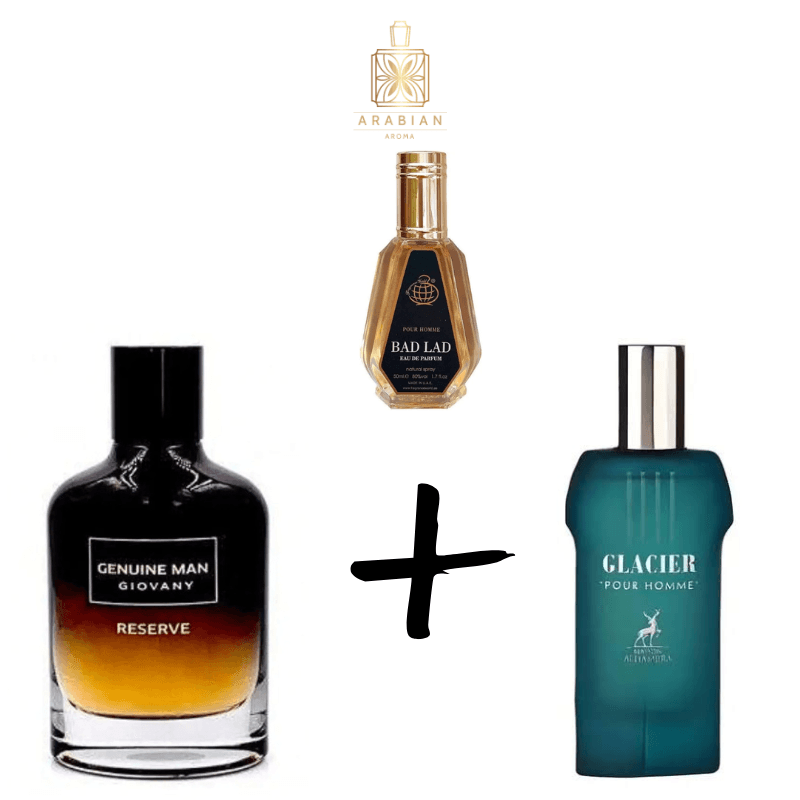 Genuine Man Giovany Reserve + Glacier Pour Homme + Bad Lad